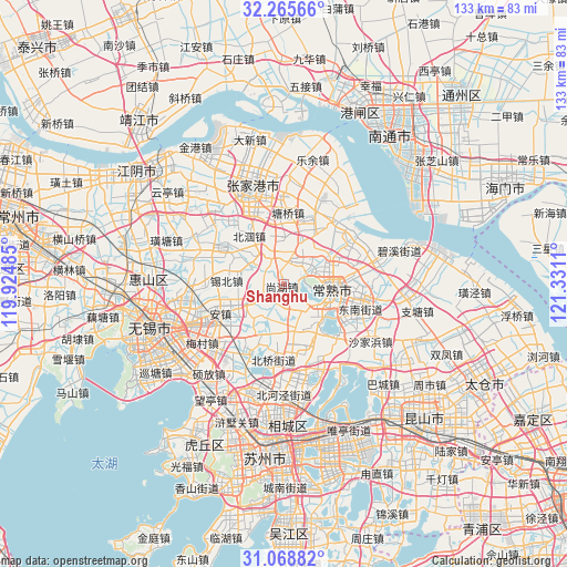 Shanghu on map