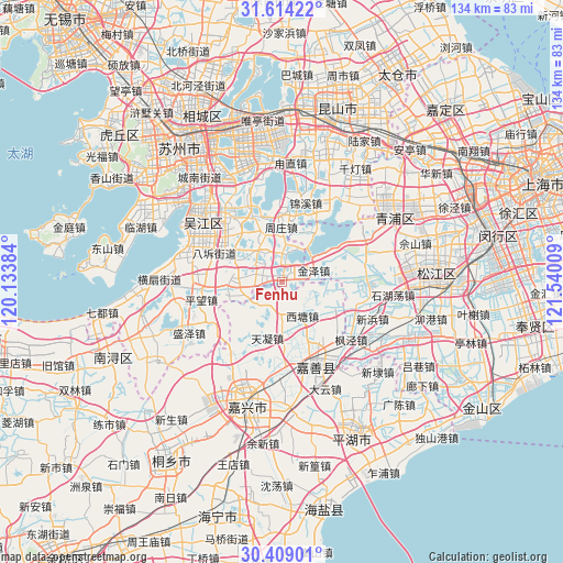 Fenhu on map