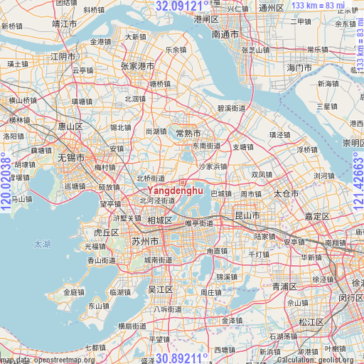 Yangdenghu on map