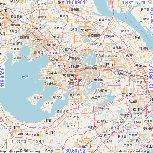 Loufeng on map