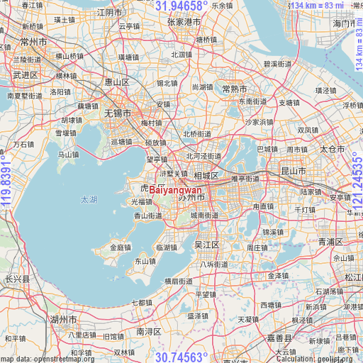 Baiyangwan on map