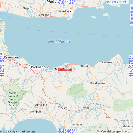 Sidodadi on map