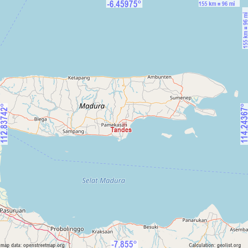 Tandes on map
