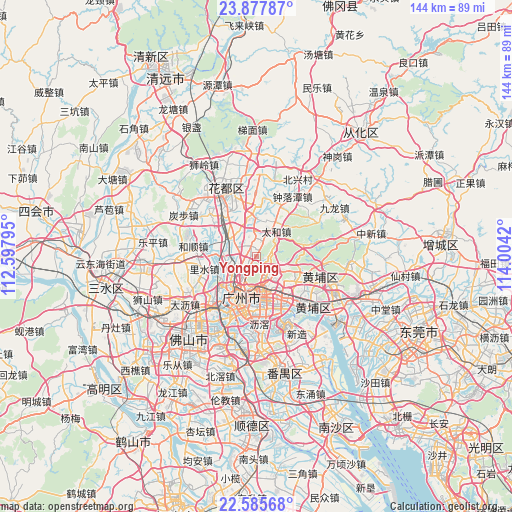 Yongping on map