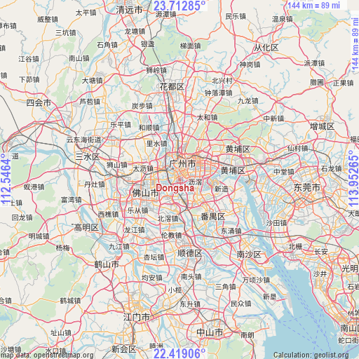 Dongsha on map