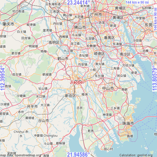 Jiaobei on map