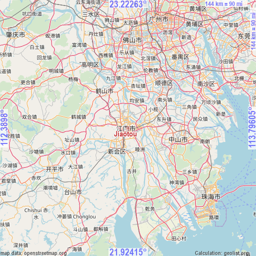 Jiaotou on map