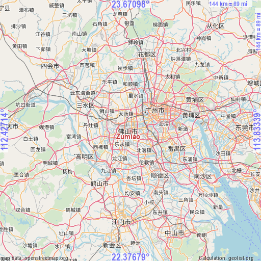 Zumiao on map