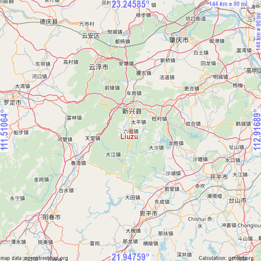 Liuzu on map