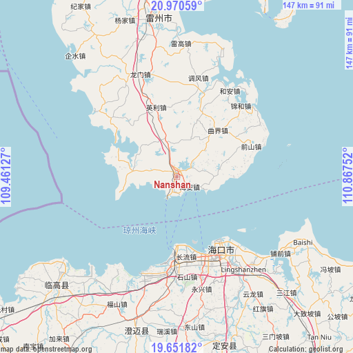 Nanshan on map