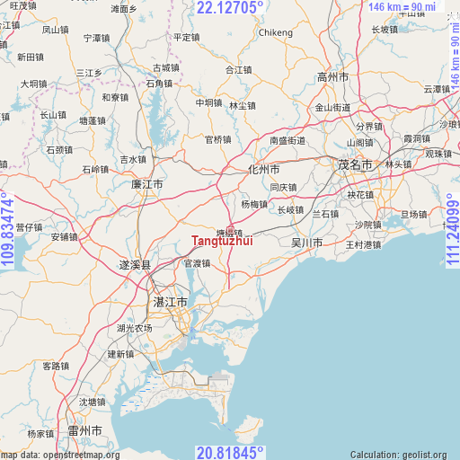 Tangtuzhui on map