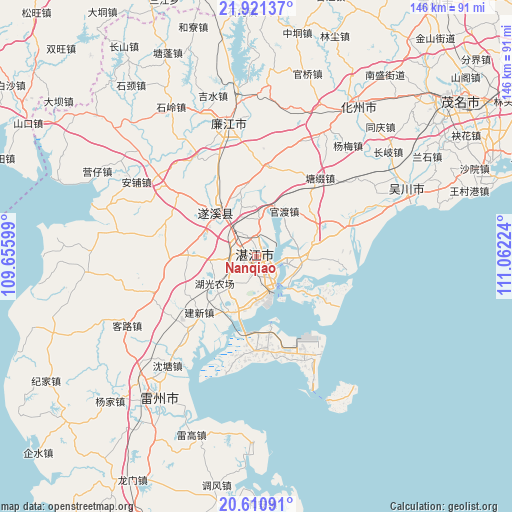 Nanqiao on map