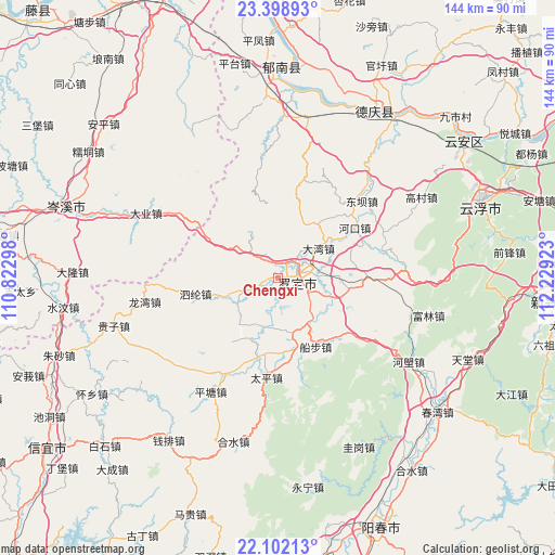 Chengxi on map