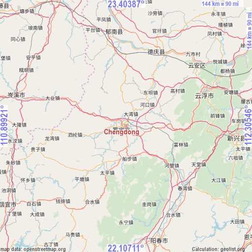 Chengdong on map