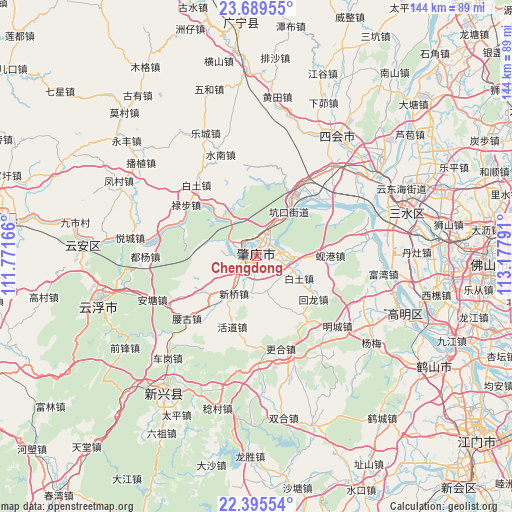 Chengdong on map