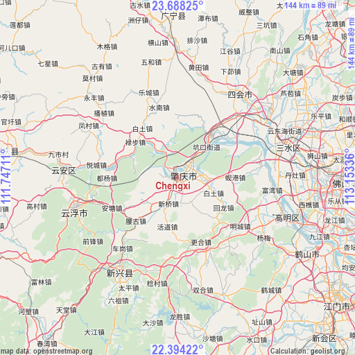 Chengxi on map