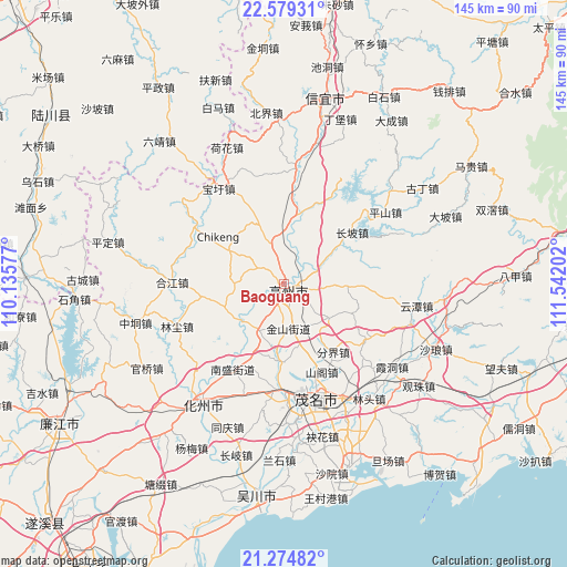 Baoguang on map