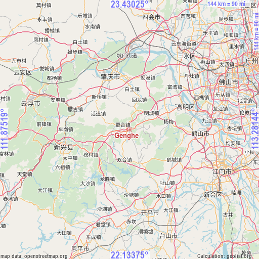 Genghe on map