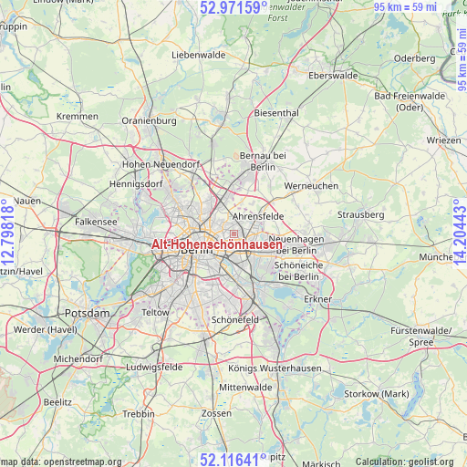Alt-Hohenschönhausen on map