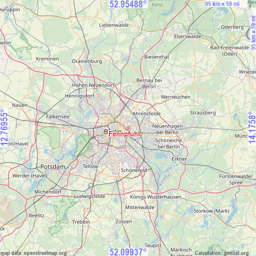 Fennpfuhl on map