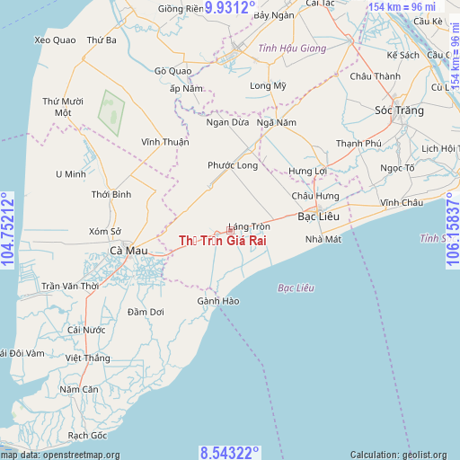 Thị Trấn Giá Rai on map
