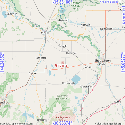 Girgarre on map