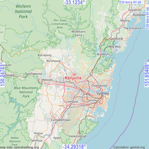 Kellyville on map