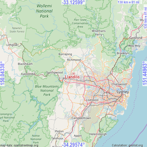 Llandilo on map