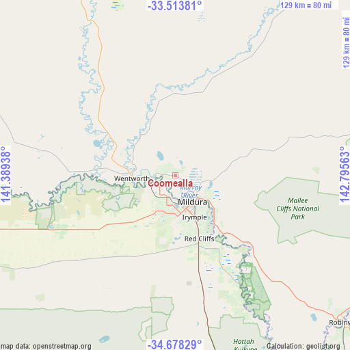 Coomealla on map
