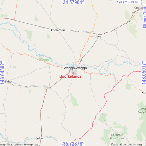 Bourkelands on map