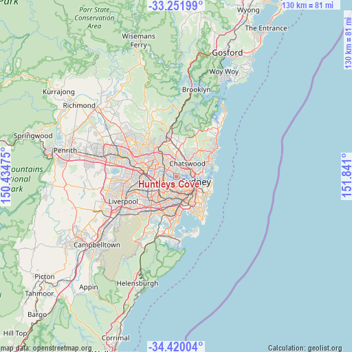 Huntleys Cove on map