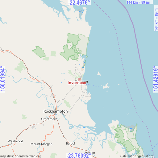 Inverness on map