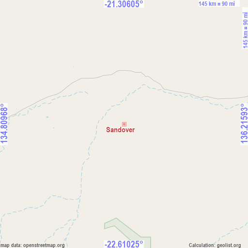 Sandover on map
