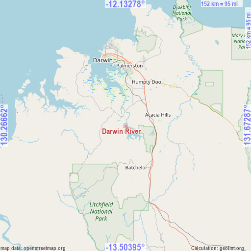 Darwin River on map