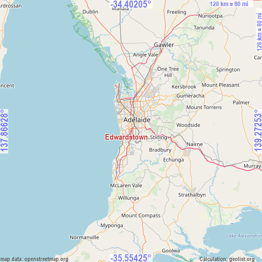 Edwardstown on map