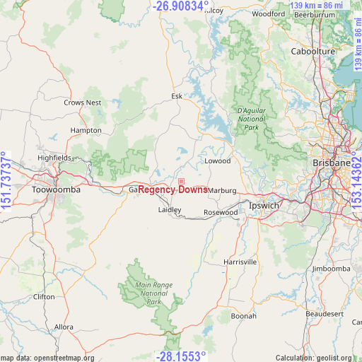 Regency Downs on map