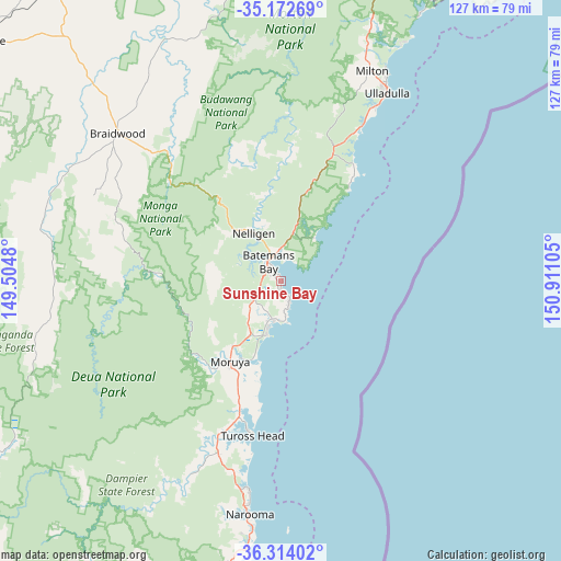 Sunshine Bay on map