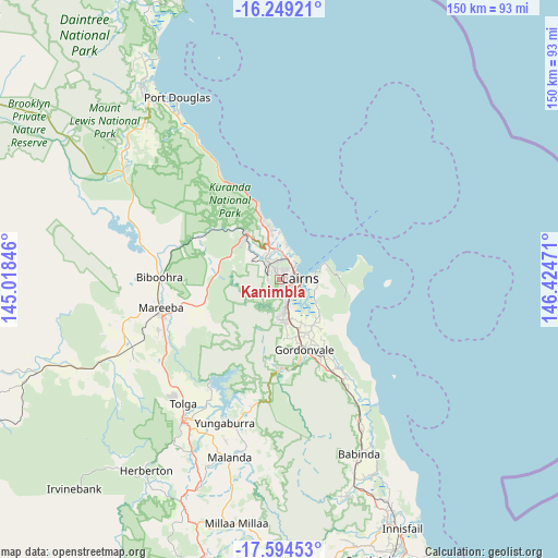 Kanimbla on map