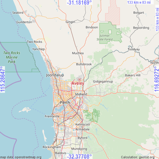 Aveley on map