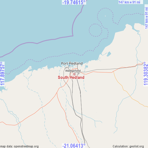 South Hedland on map