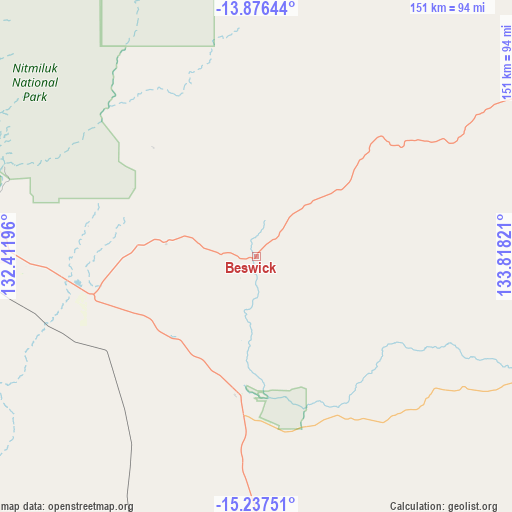 Beswick on map