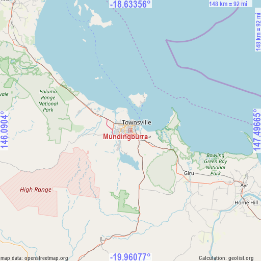 Mundingburra on map