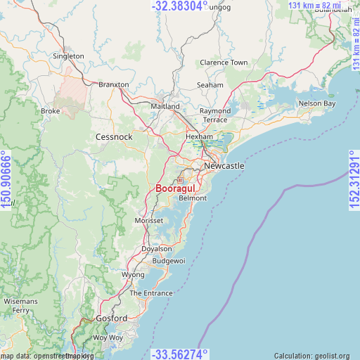 Booragul on map