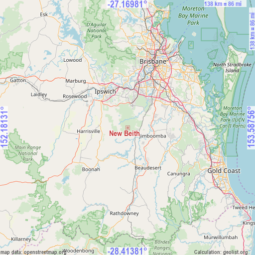 New Beith on map