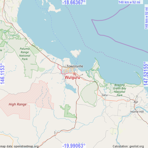 Wulguru on map