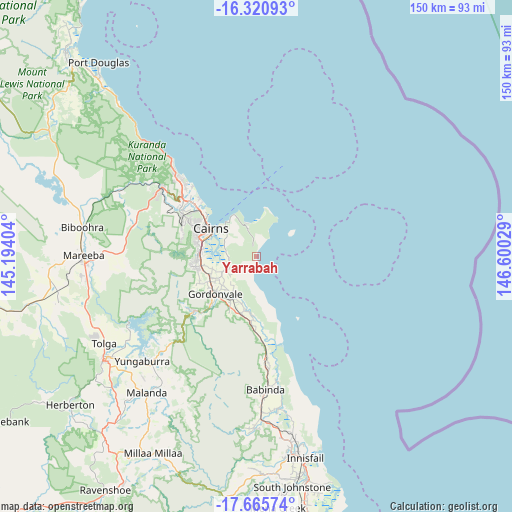 Yarrabah on map