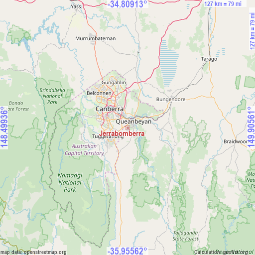 Jerrabomberra on map