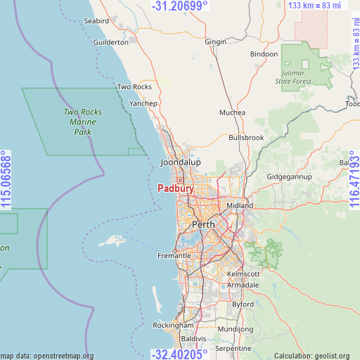 Padbury on map