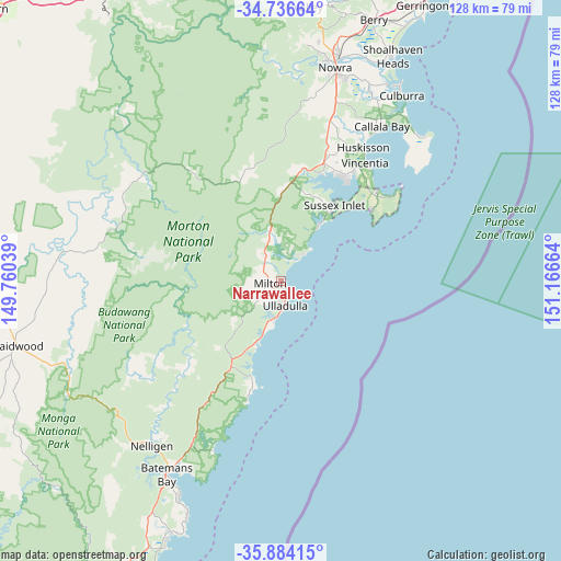 Narrawallee on map