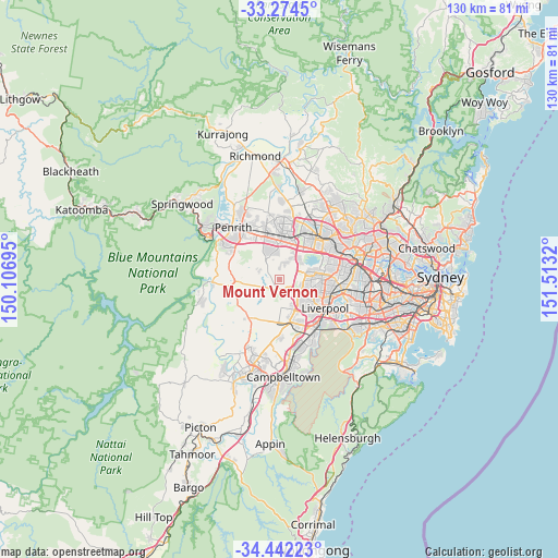 Mount Vernon on map